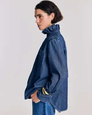 Chemise Léonor bleu chambray foncé — photo 4