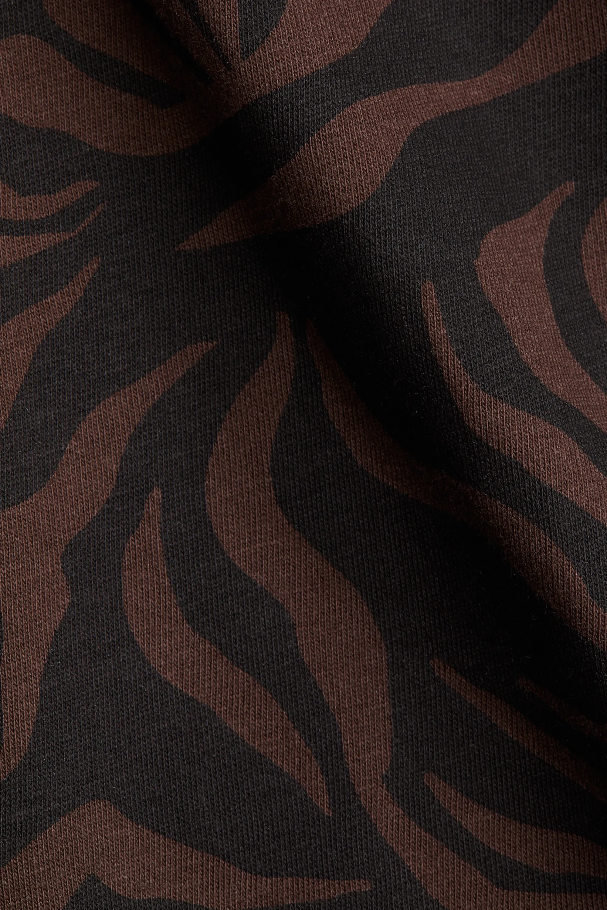 T-shirt oversize - Marron foncé/motif noir