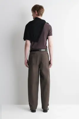 PANTALON BARREL WORKWEAR DÉCONTRACTÉ EN COTON - BRUN — photo 4
