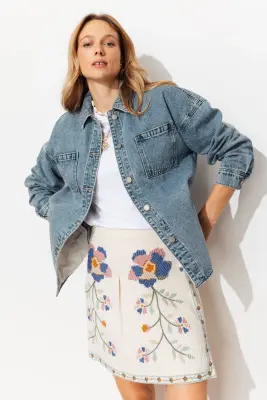 Veste surchemise en jean Femme — photo 4