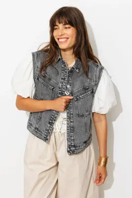 Veste jean sans manches LEONIE — photo 2