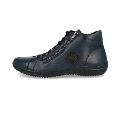 Baskets Montantes Remonte D1E70-14 Bleu Marine - Cuir Zip Grande Pointure Femme — photo 2