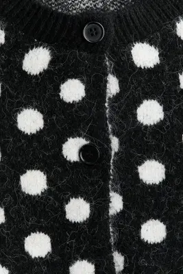 Gilet en maille jacquard - Noir/pois — photo 4