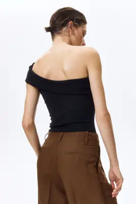 Pantalon effilé en lin mélangé - Marron — photo 2