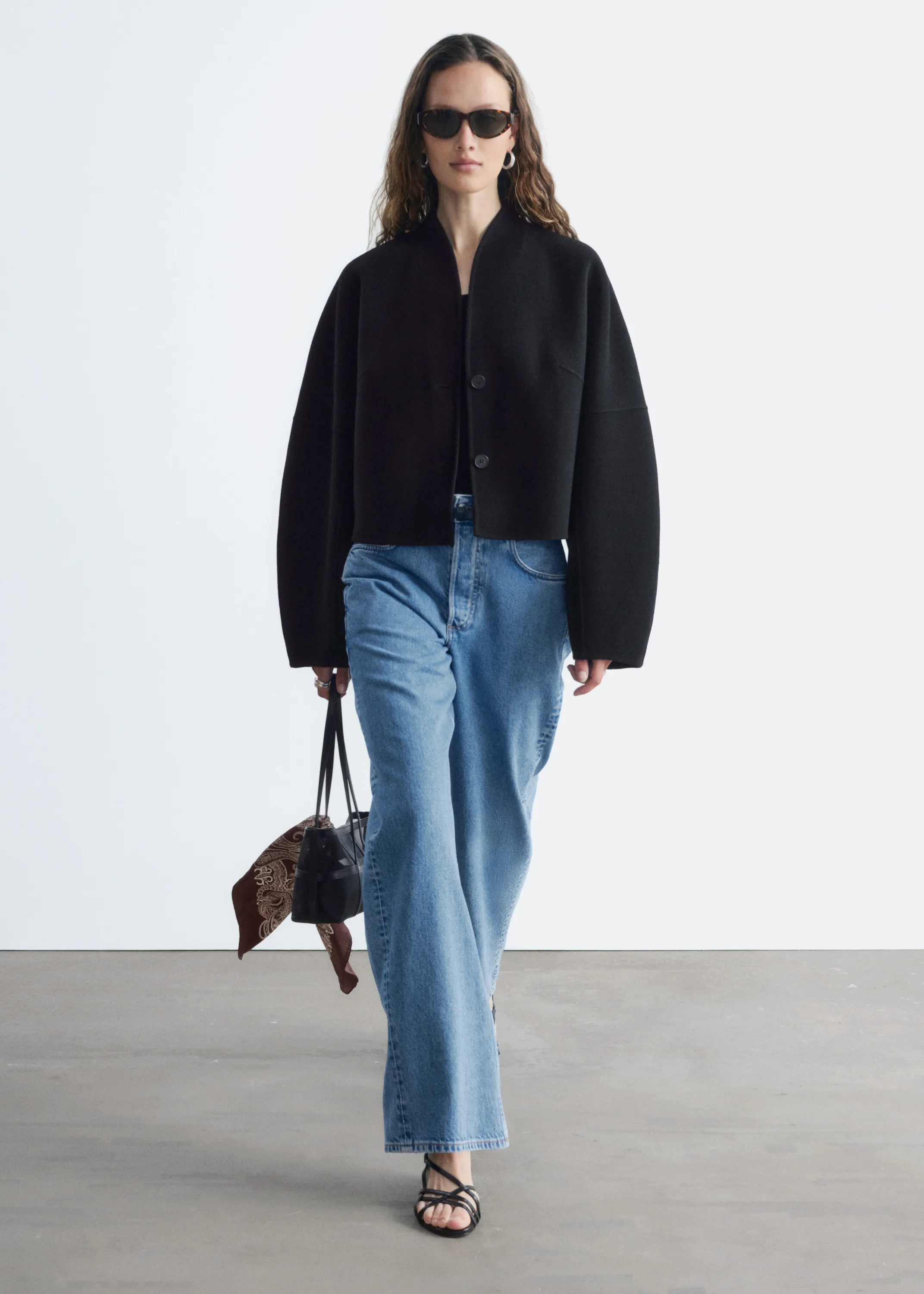 Veste en laine doublée - Noir