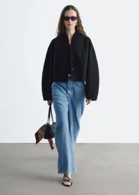 Veste en laine doublée - Noir — photo 1