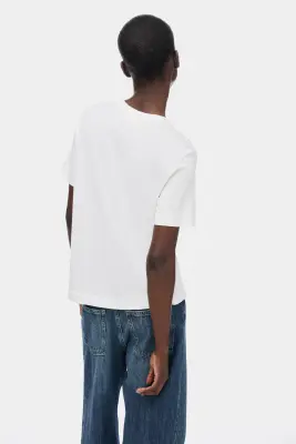 T-shirt en soie mélangée - Blanc — photo 3