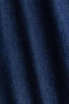 Robe à manches ballon en denim - Bleu denim foncé — photo 3
