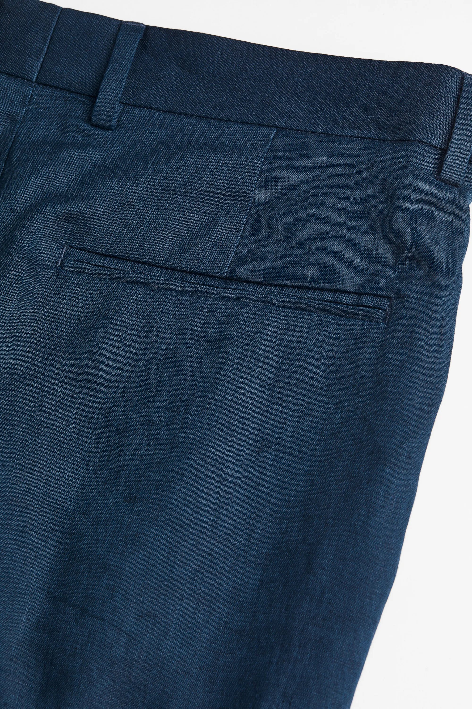 Pantalon de costume Slim Fit en lin - Bleu foncé