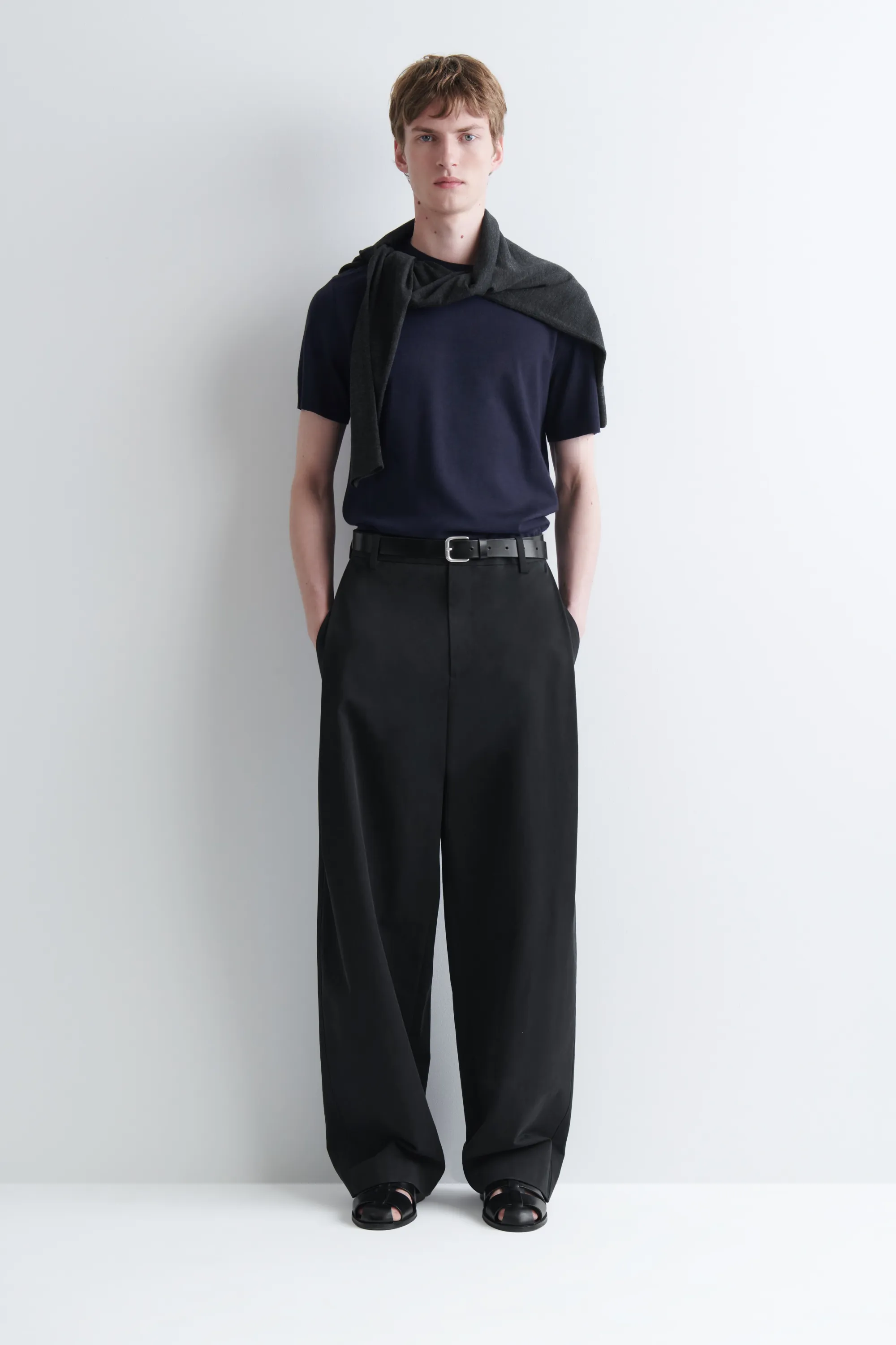 T-SHIRT SLIM EN JERSEY INTERLOCK DE MODAL - BLEU MARINE