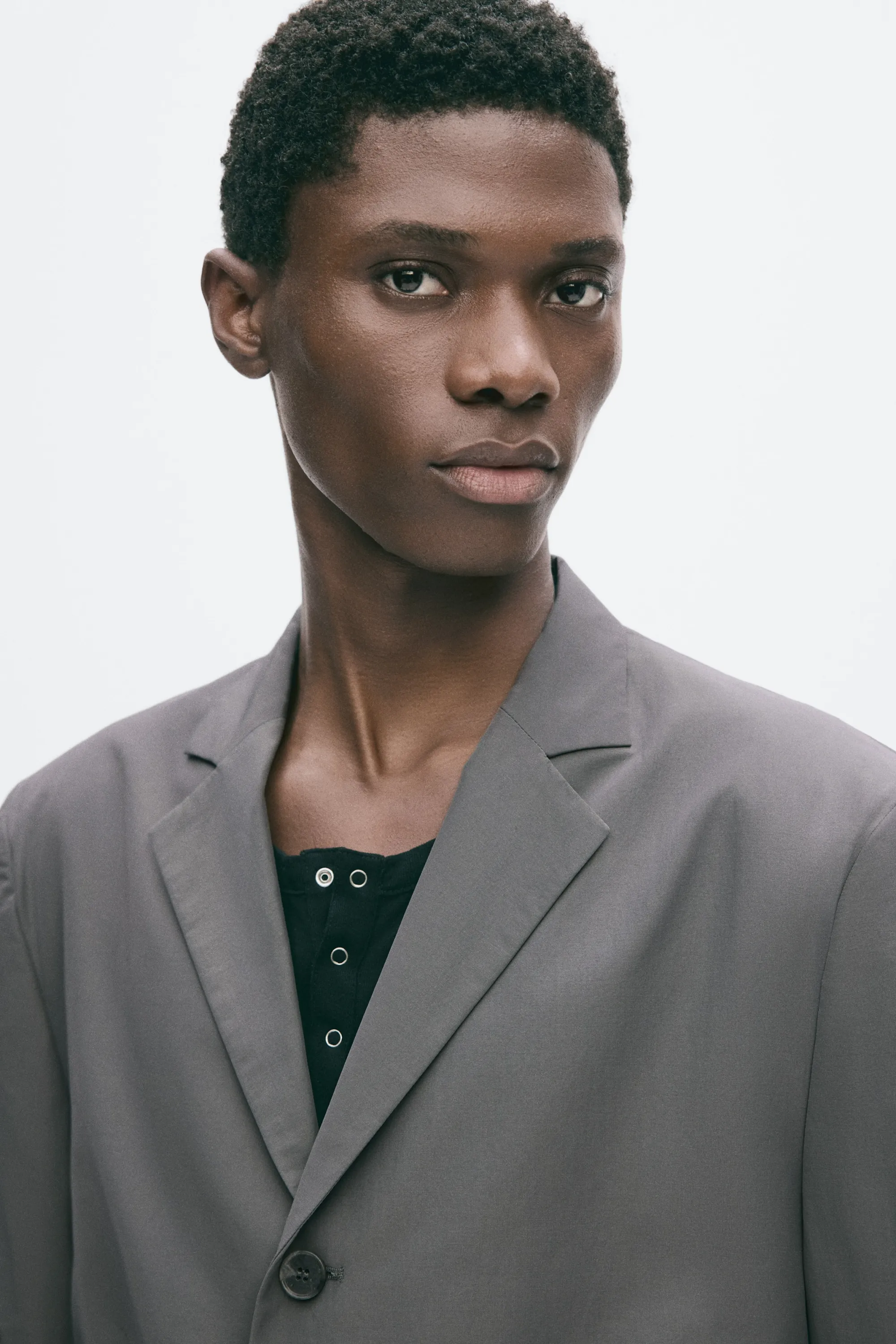 Veste Relaxed Fit à fermeture droite - Gris foncé