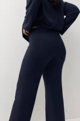 Pantalon en maille fine - Bleu marine — photo 2