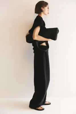 Pantalon barrel avec plis - Noir — photo 5