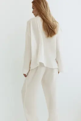 Pyjama en mousseline de coton - Crème — photo 3