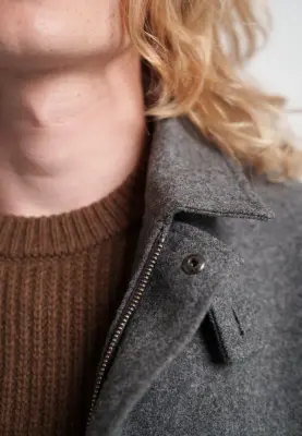 Le blouson en laine - Gris — photo 4