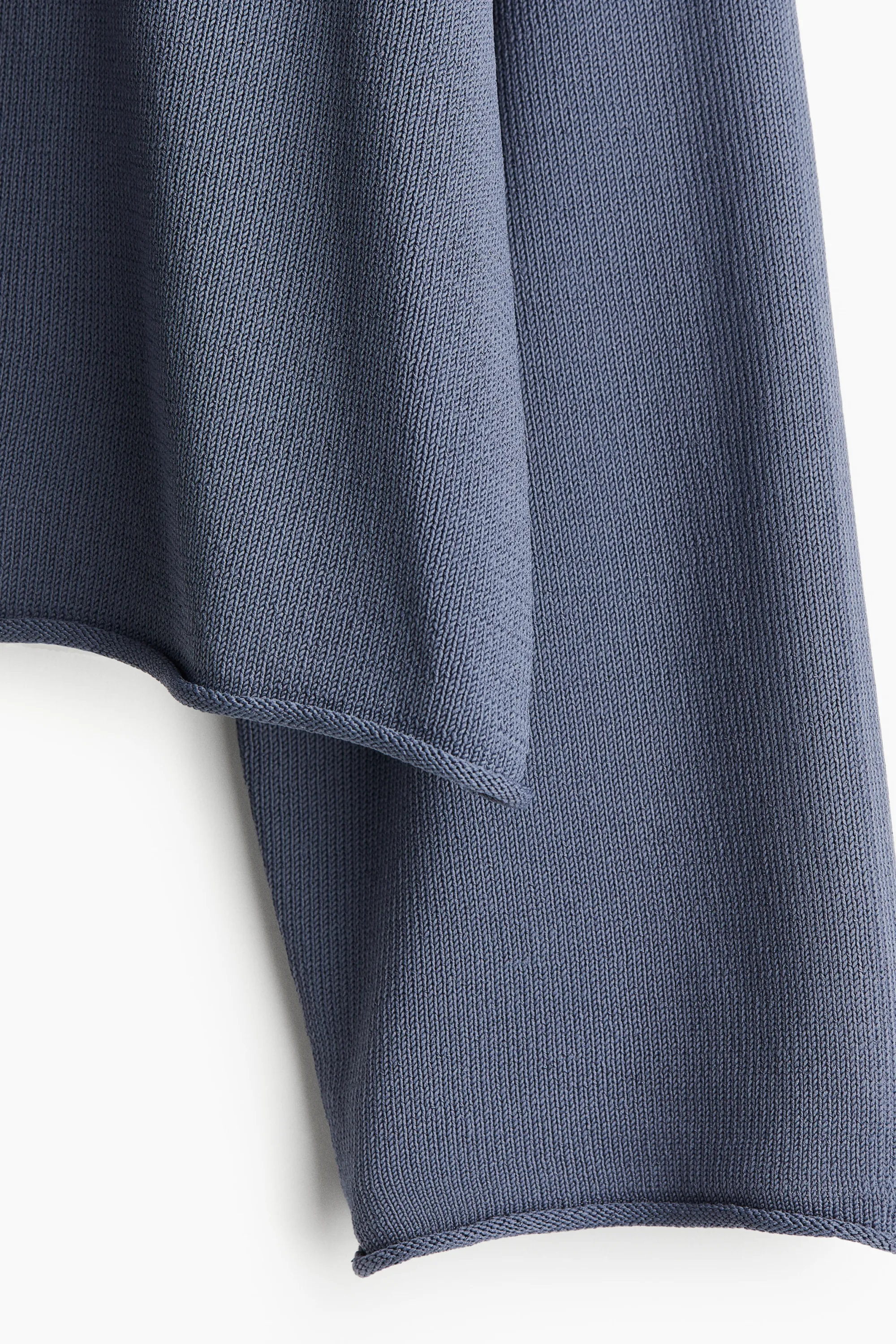 Pull à bords roulottés - Bleu pigeon