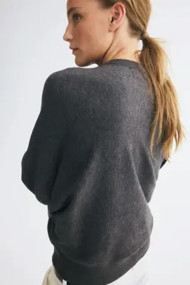 Pull - Gris foncé chiné — photo 2