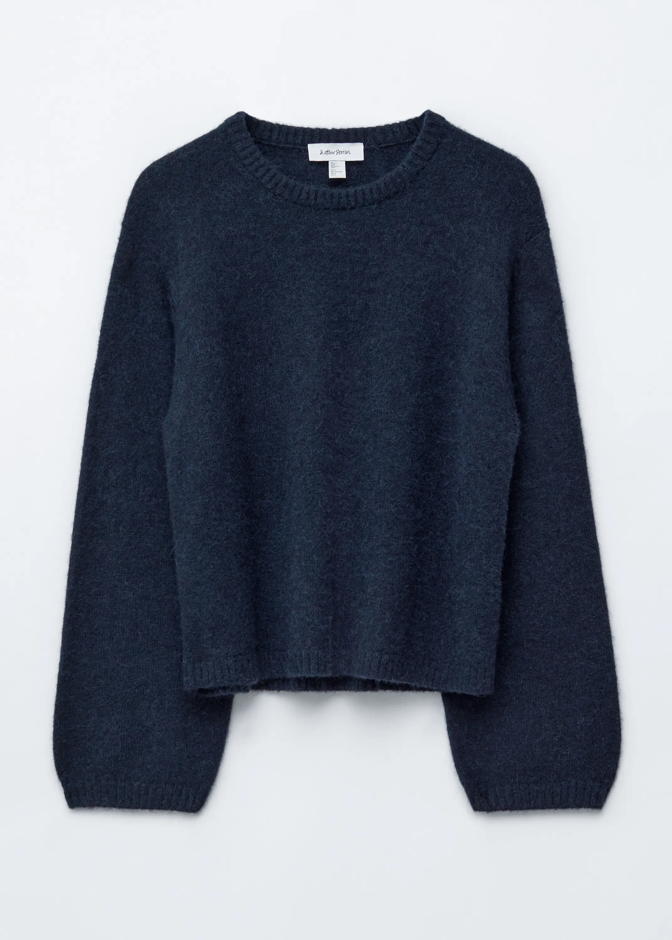 Pull en maille d’alpaga mélangé - Bleu foncé