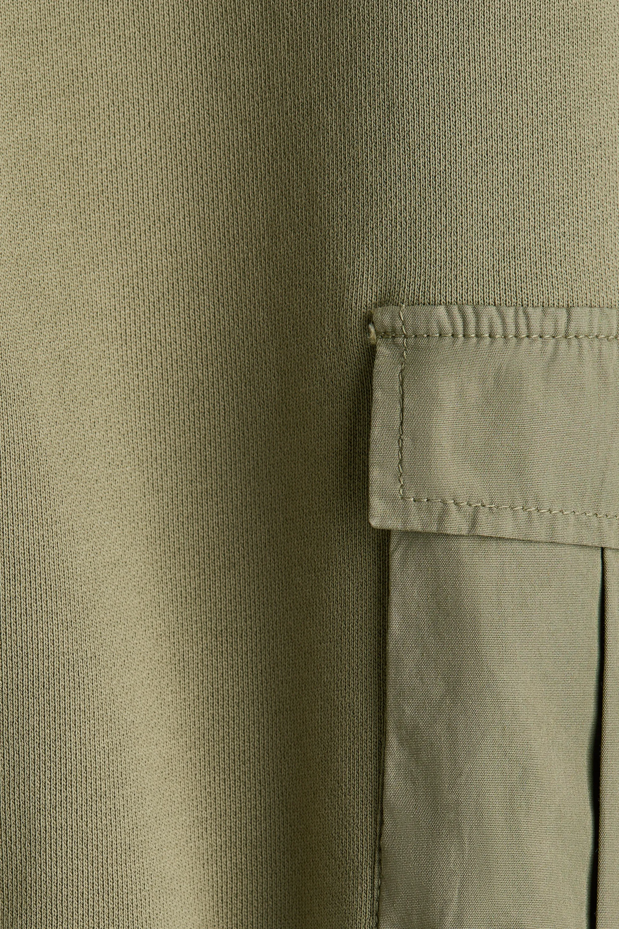 Cotton cargo joggers - Vert kaki