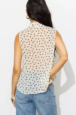 Blouse lavallière sans manches — photo 4
