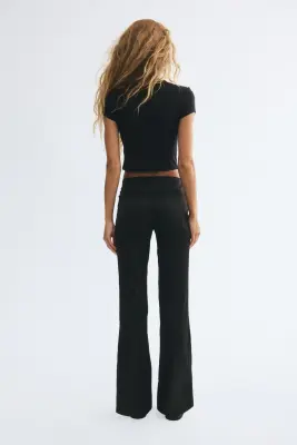 Pantalon en tissu jacquard - Noir — photo 2