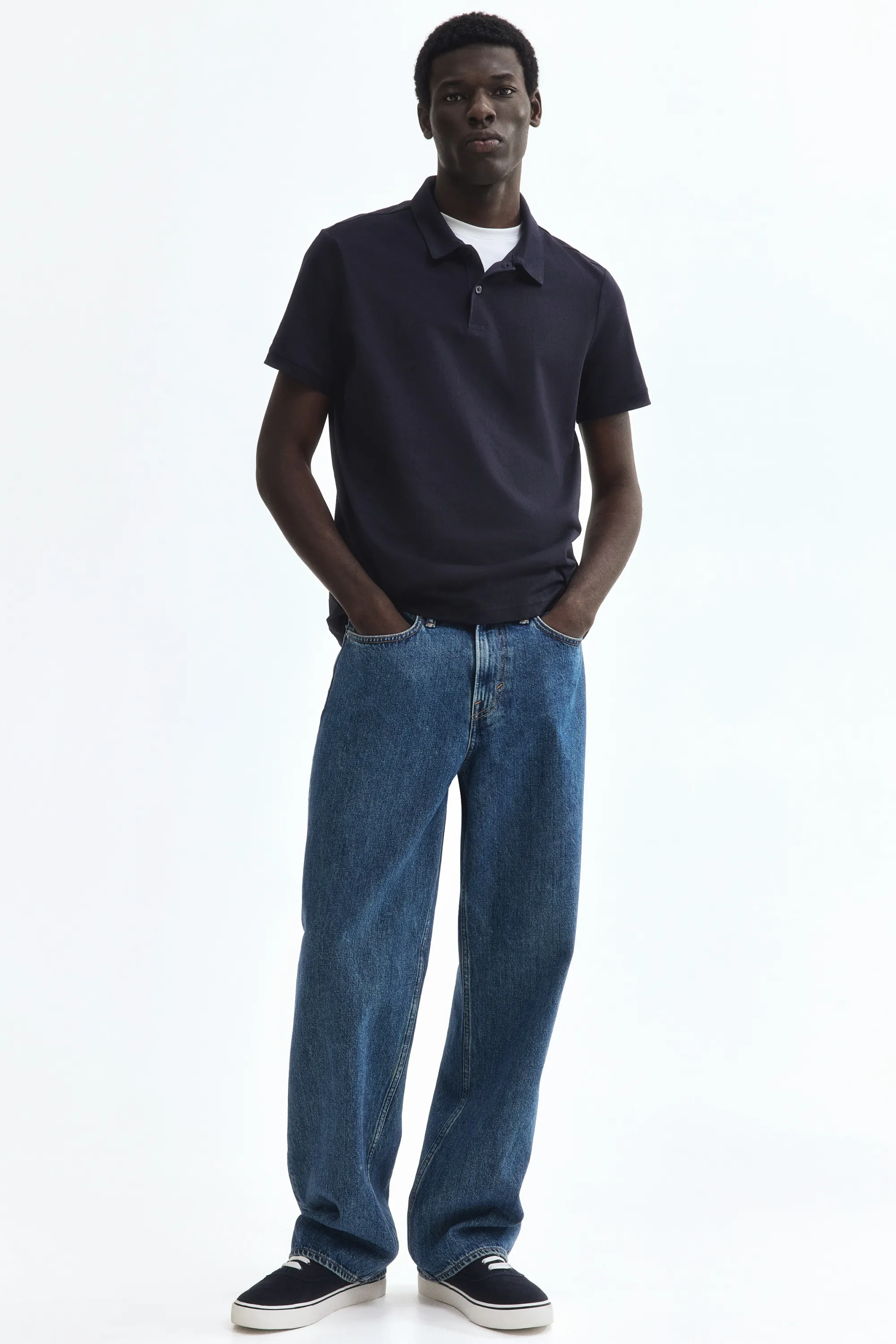 Polo COOLMAX® Slim Fit - Bleu marine