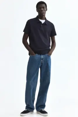Polo COOLMAX® Slim Fit - Bleu marine — photo 1