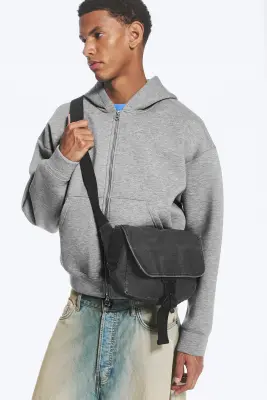 Sac messager à bandoulière - Noir délavé — photo 1