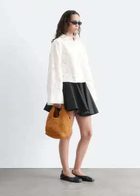 Blouse jacquard décontractée - Blanc — photo 3