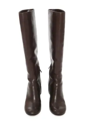 Bottes à talon en cuir marron foncé Prix boutique 1200€ Taille 37 — photo 2