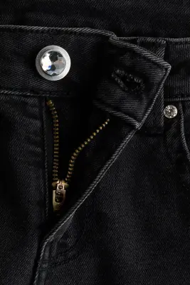 Flared Low Jeans - Noir délavé — photo 4