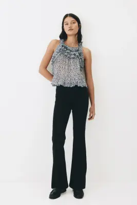 Pantalon chic avec jambes évasées - Noir — photo 2