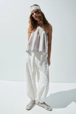 Top dos nu en coton - Gris clair — photo 1