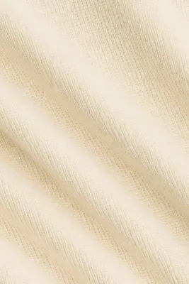 T-shirt en maille côtelée - Crème — photo 3