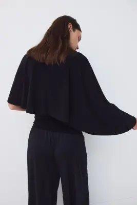 MAMA Top avec détail façon cape - Noir — photo 2