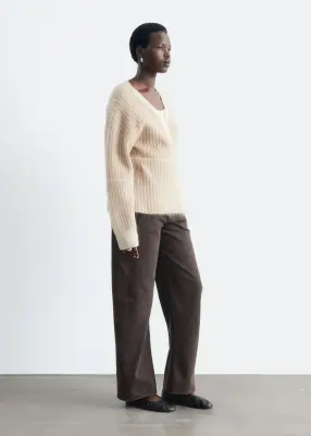 Gilet cache-cœur en mohair mélangé - Beige — photo 4