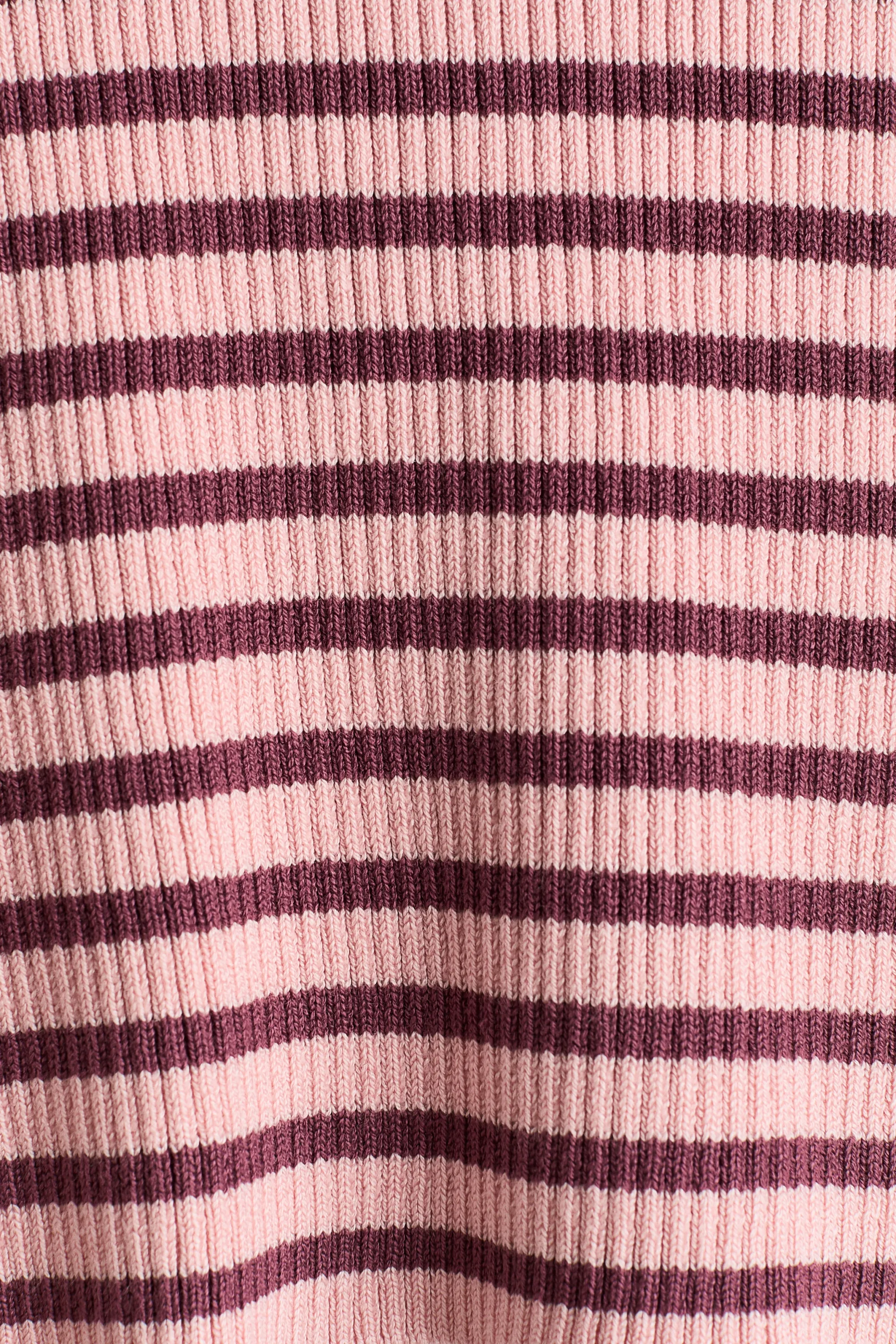 Pull en maille côtelée - Rose clair/rayé
