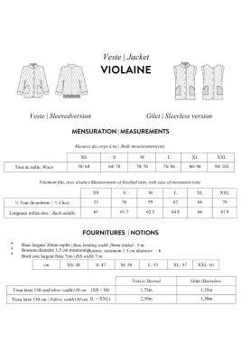Patron pdf veste VIOLAINE