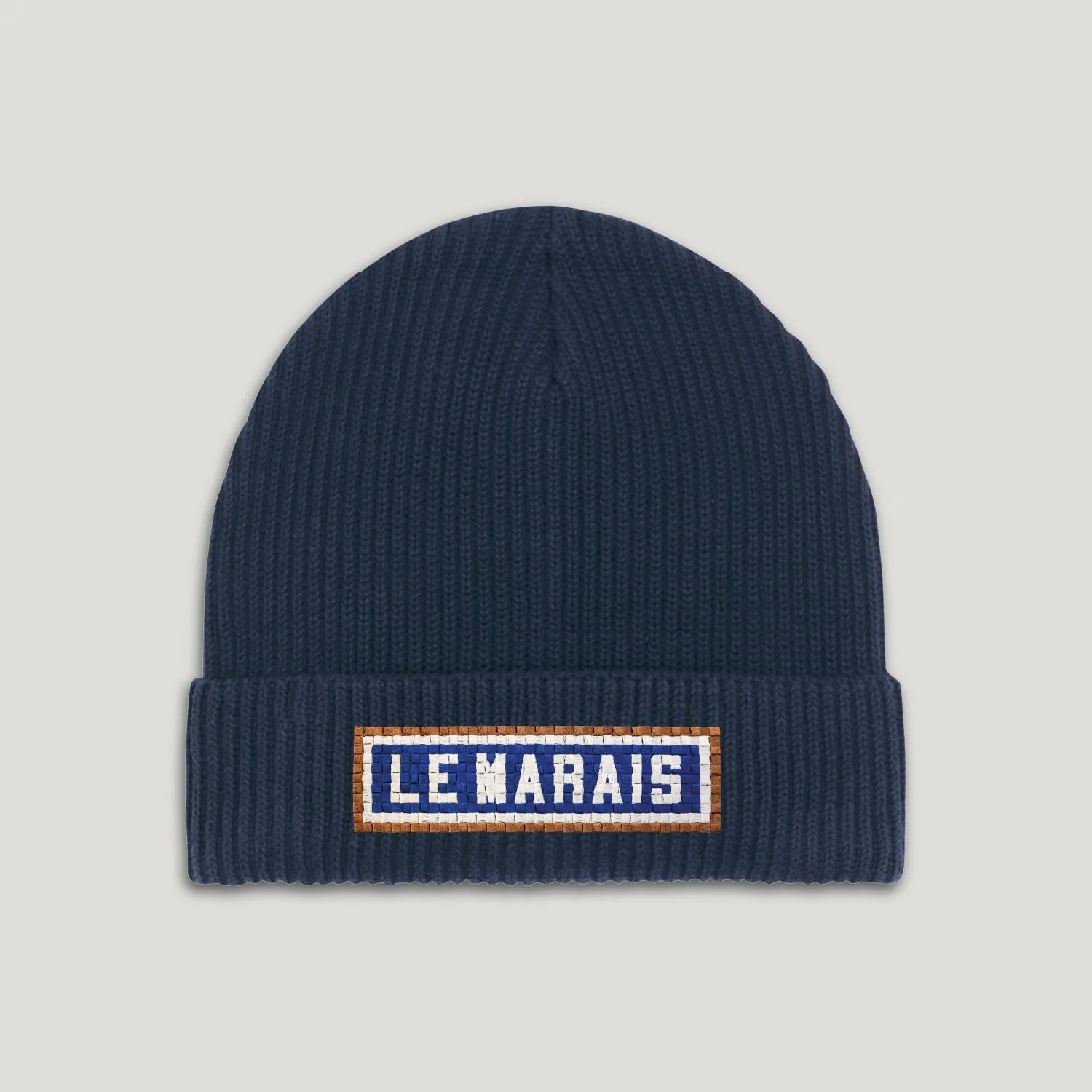 BONNET COTON BIO – BRODERIE MÉTRO PARISIEN - LE MARAIS - NAVY