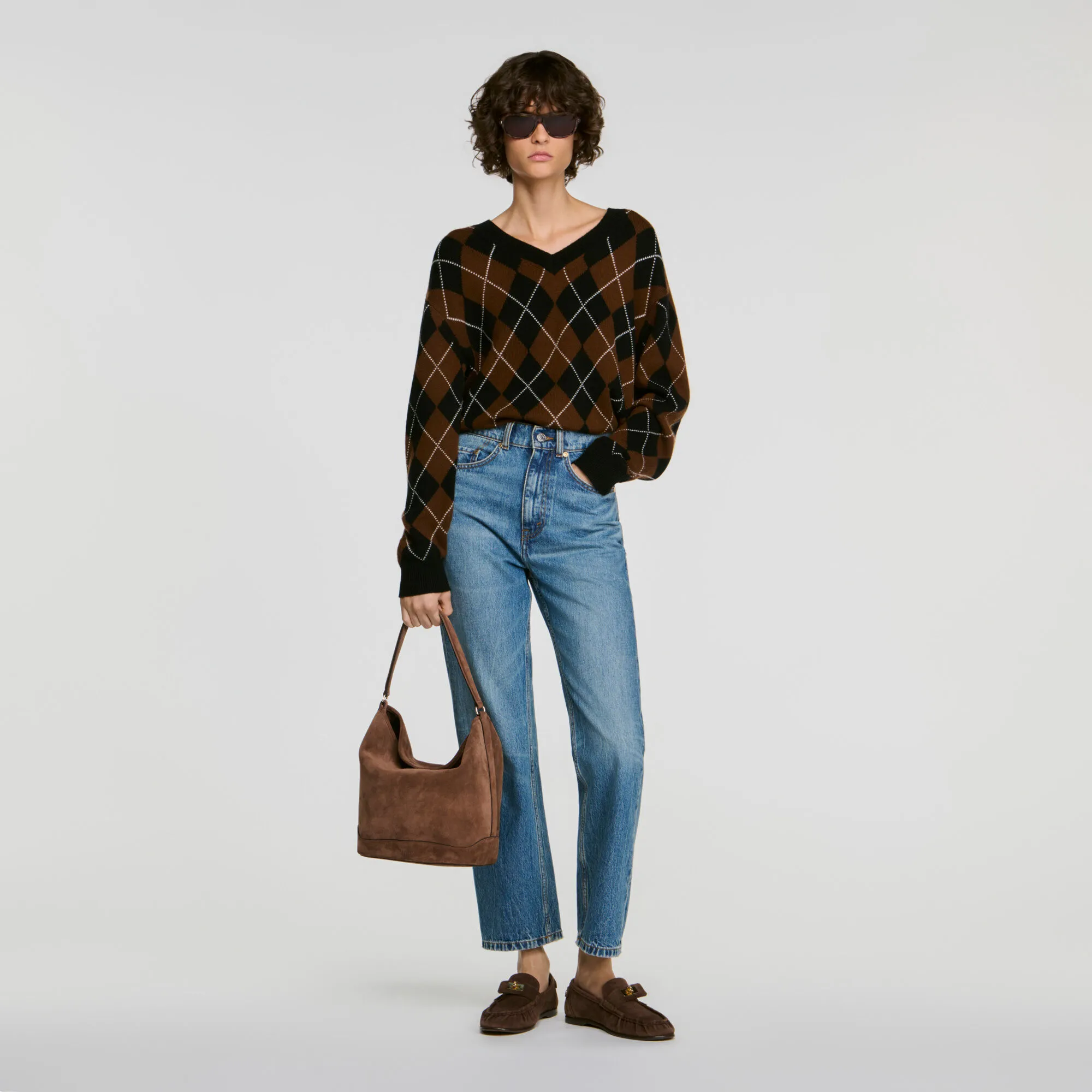 Pull motif Argyle en laine