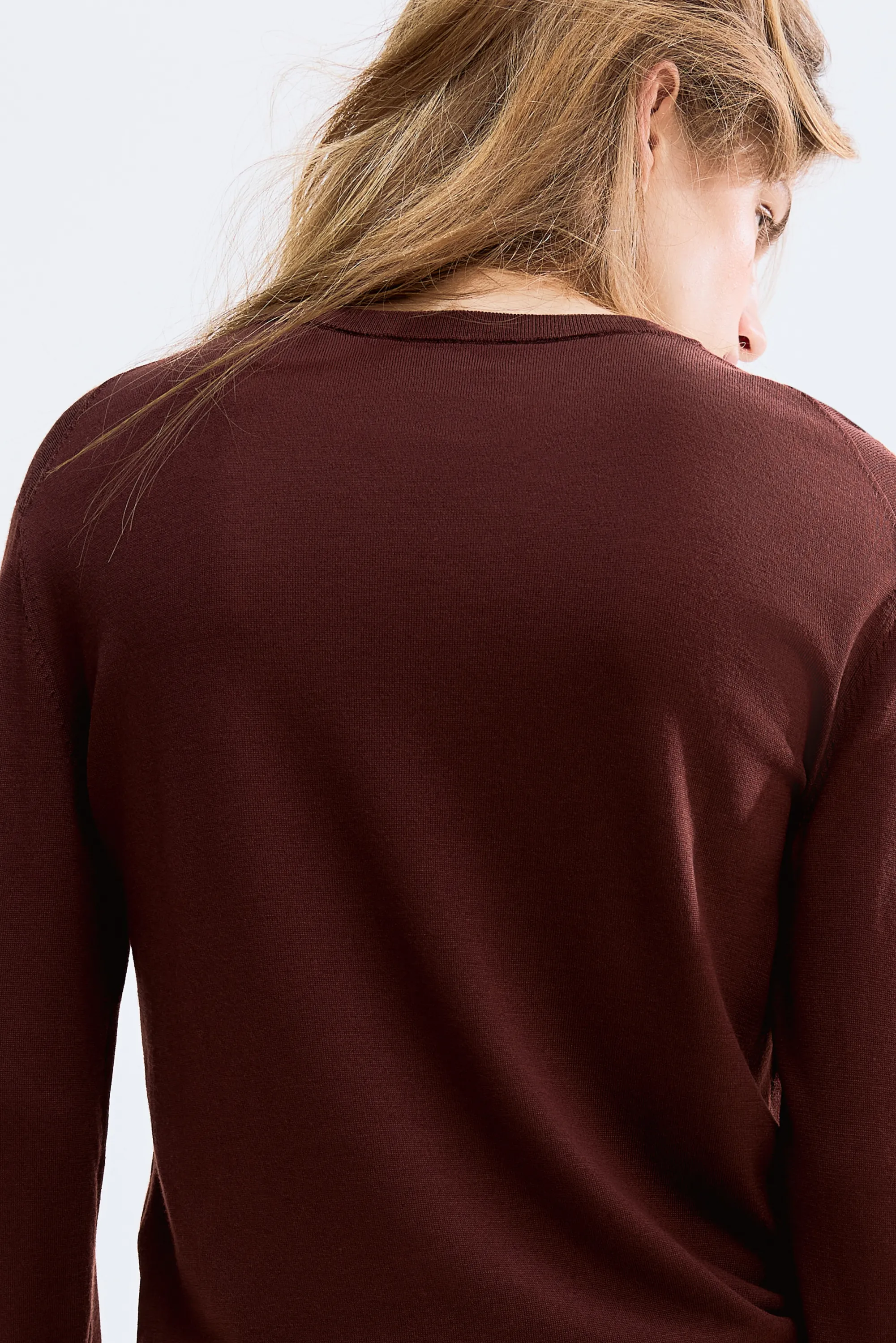 Pull en laine mérinos - Marron foncé
