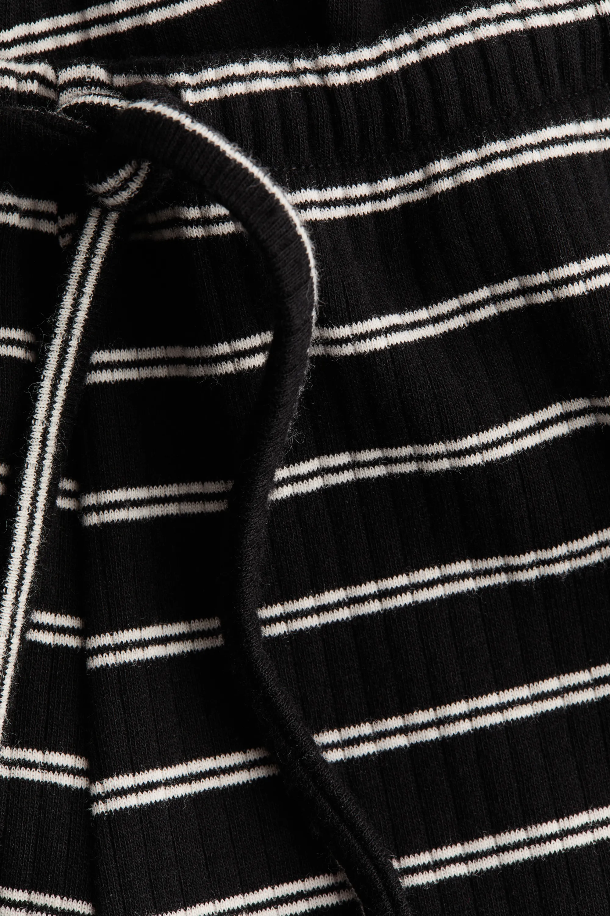 Pantalon en coton mélangé - Noir/rayé