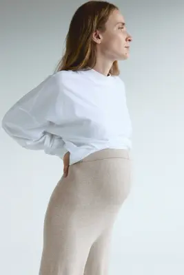 MAMA Pantalon en maille - Beige clair chiné — photo 1