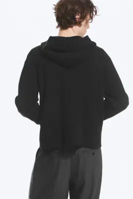 Sweat à capuche zippé confectionné - Noir — photo 4