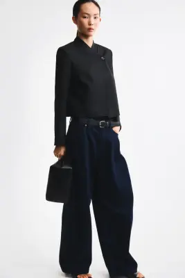 Blazer oversize à fermeture droite - Noir — photo 2
