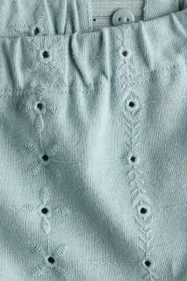 Short avec broderie anglaise - Turquoise — photo 2