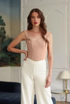 Jeanette Corset Top - Nude