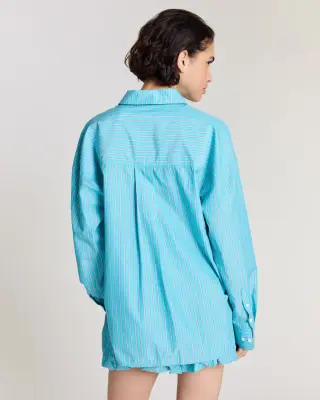Chemise Hector rayures turquoise — photo 5
