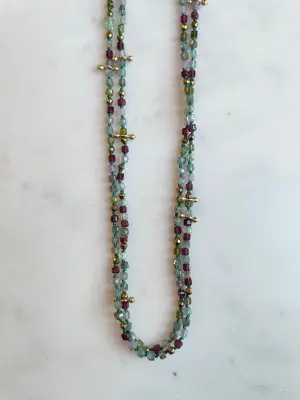Nouveau ! ROOM SERVICE JEWELRY Collier Multitours Adoum Mini Cubes Rainbow — photo 2