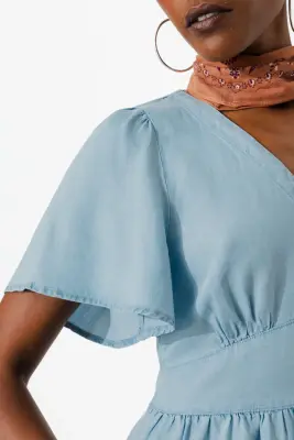 Robe courte en lyocell Femme — photo 5